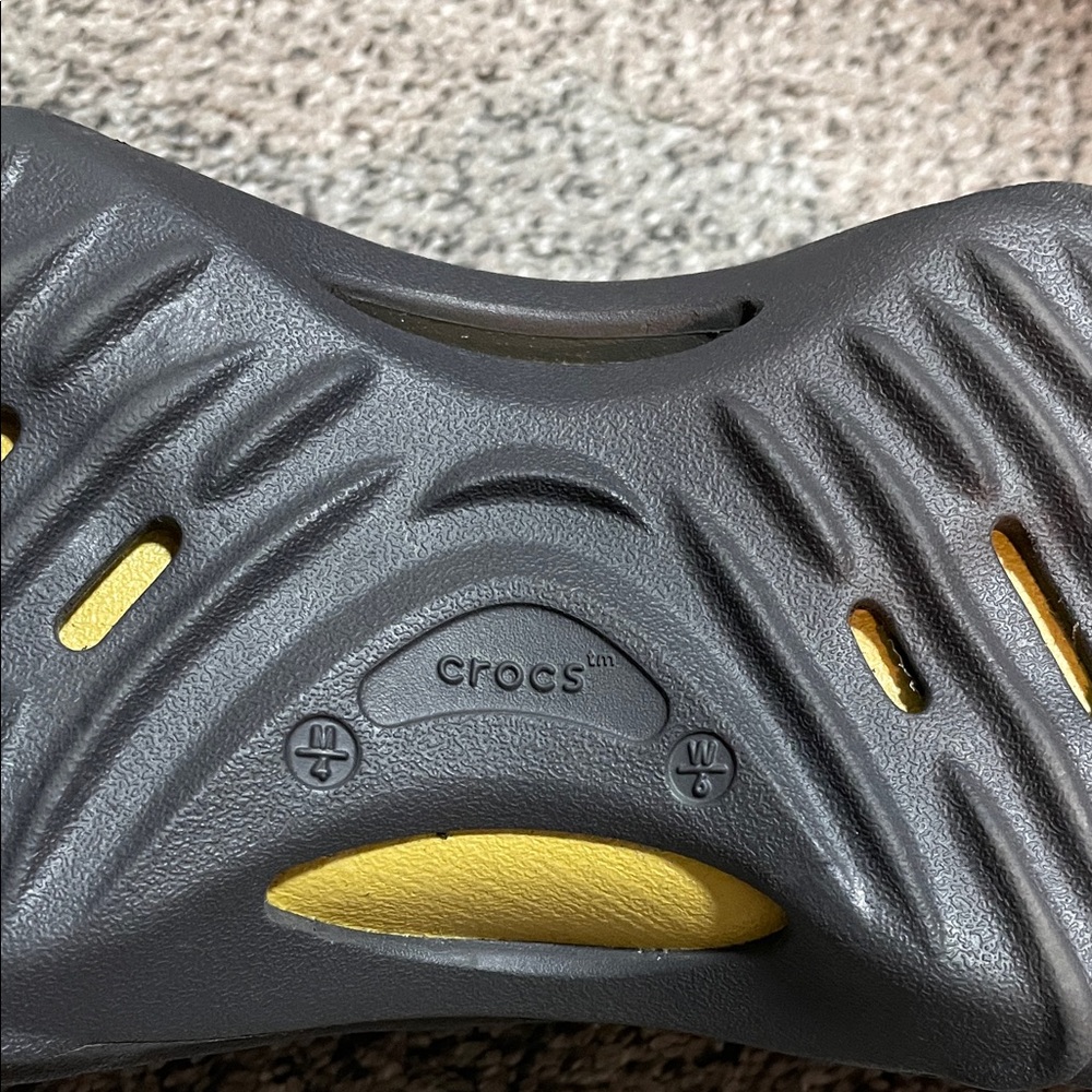 CROCS Charcoal and Yellow Clogs - Picture 2 of 5